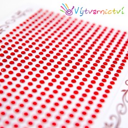 Třpytivé samolepící kamínky - červené 3 mm