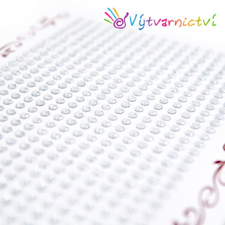 Třpytivé samolepící kamínky - stříbrné 3 mm