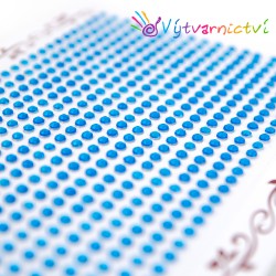 Třpytivé samolepící kamínky - modré 3 mm
