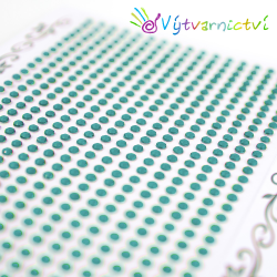Třpytivé samolepící kamínky - tyrkysové3 mm