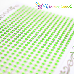 Třpytivé samolepící kamínky - světle zelené 3 mm