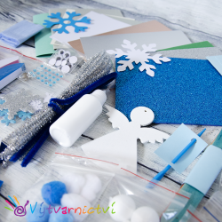 Kreativní sada v krabici - modré Vánoce